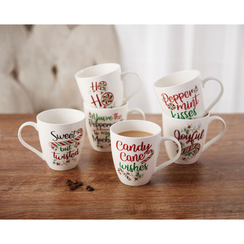 Pfaltzgraff Winterberry Whimsical Holiday Coffee Mugs