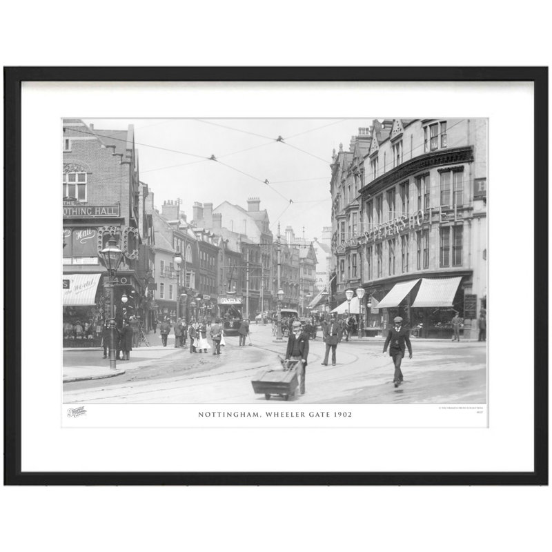 Nottingham, Wheeler Gate 1902 - Single Picture Frame Print, 28cm H x 36cm W x 2.3cm D