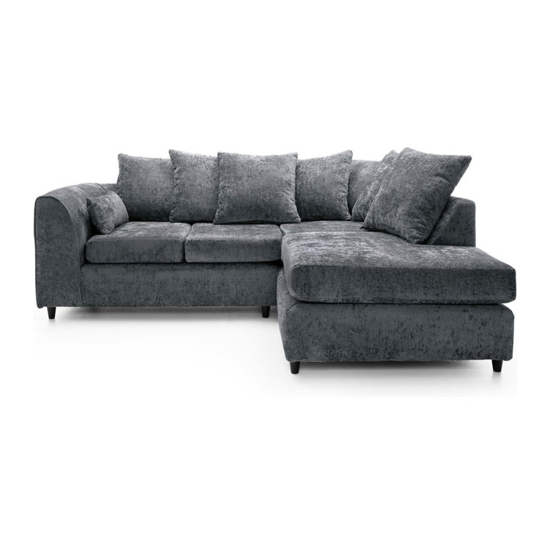 4 Seater Sofa & Chaise, Right, Grey