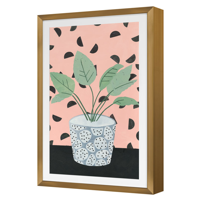 Table Plant 2 Print by Marie Lawyer, Gold Framed, 20" H x 14" W