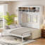 Grand lit escamotable mural avec canapé, blanc-860562227