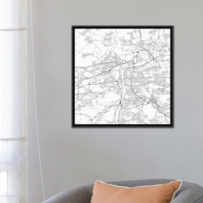 « prague routes », impression sur toile tendue grise