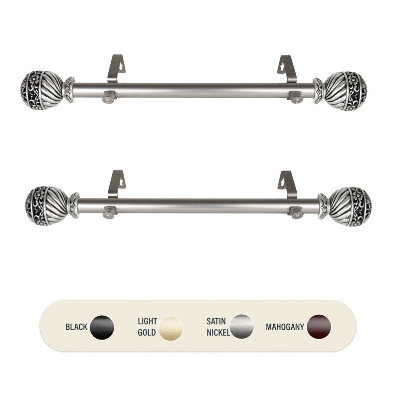 Tringle à rideaux simple Freya Lanette, Nickel satiné