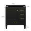 Meuble-lavabo noir 30 po. Armoire de rangement abondante - 1 porte à fermeture douce et 3 tiroirs-384206433