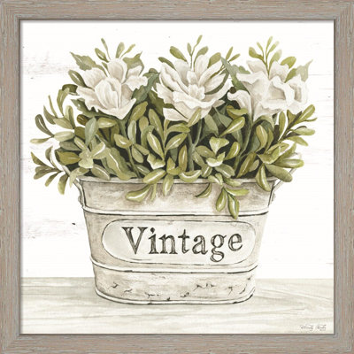 «Vintage Floral» par Cindy Jacobs - impression encadrée