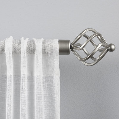 Exclusive Home Torch Curtain Rod and Coordinating Finial Set, Adjustable