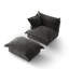 Upholstered Armchair with Footstool-1127813420