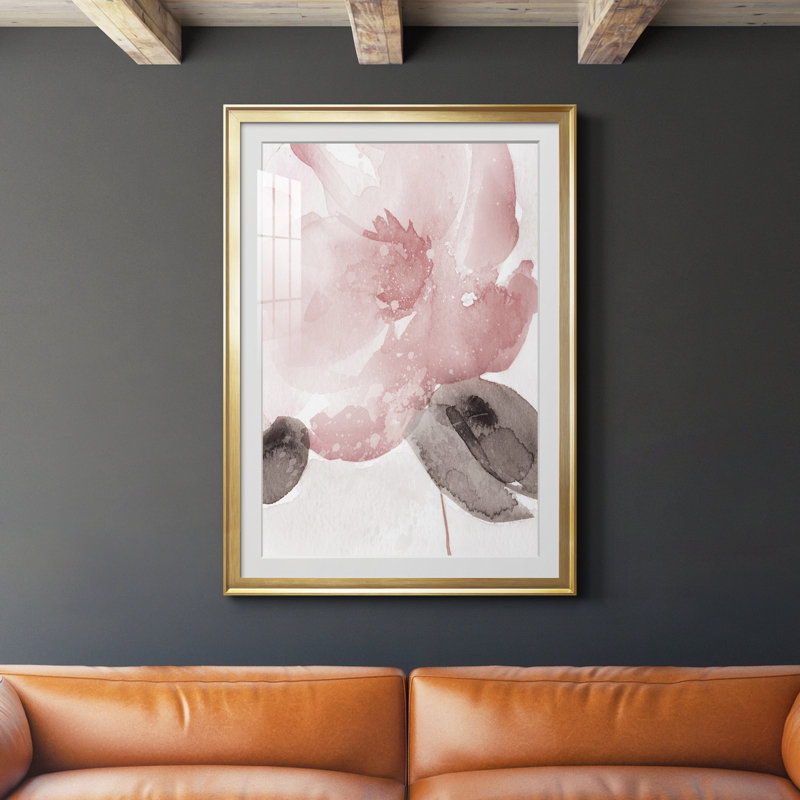 Blush Bloom I - peinture sur toile encadrée, Or, H 30,5 po x l 42,5 po x P 1,5 po