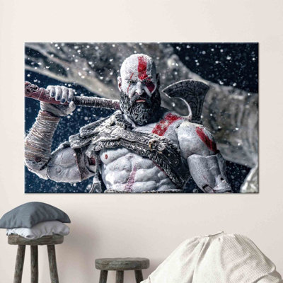 «Modern God of War Kratos», affiche sur toile - Art mural loft contemporain pour lui