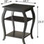Table de bout élégante à 2 tablettes noires avec tablettes en bois et base stable pour la maison