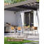 Ensemble de salle à manger d'extérieur en aluminium 5 pièces avec table de 170 cm (67 po) avec plateau imitation bois et trou pour parasol-1997497712-1997497716