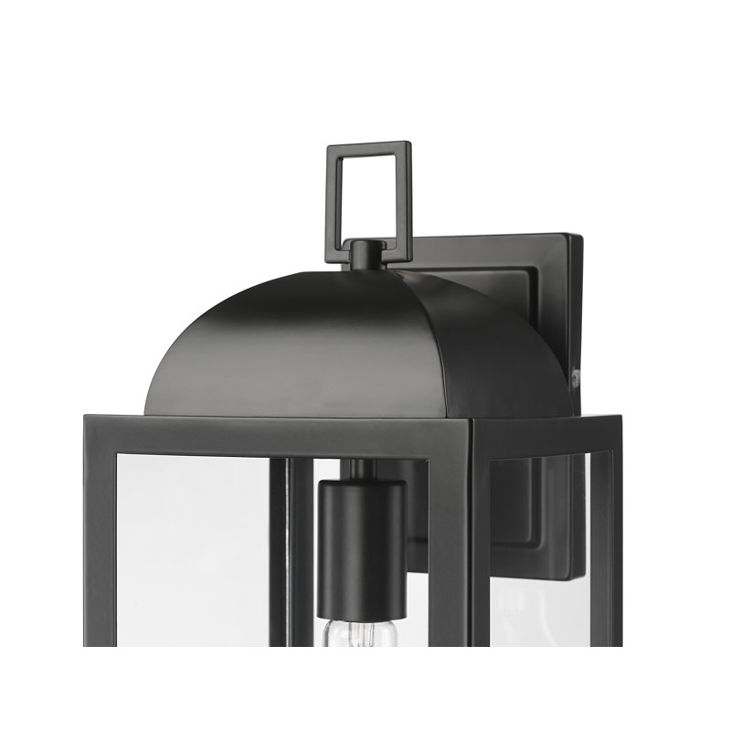 Borg 1-Light Outdoor Wall Sconce - Powder Coated Black, 17.75" H x 7" W x 8" D