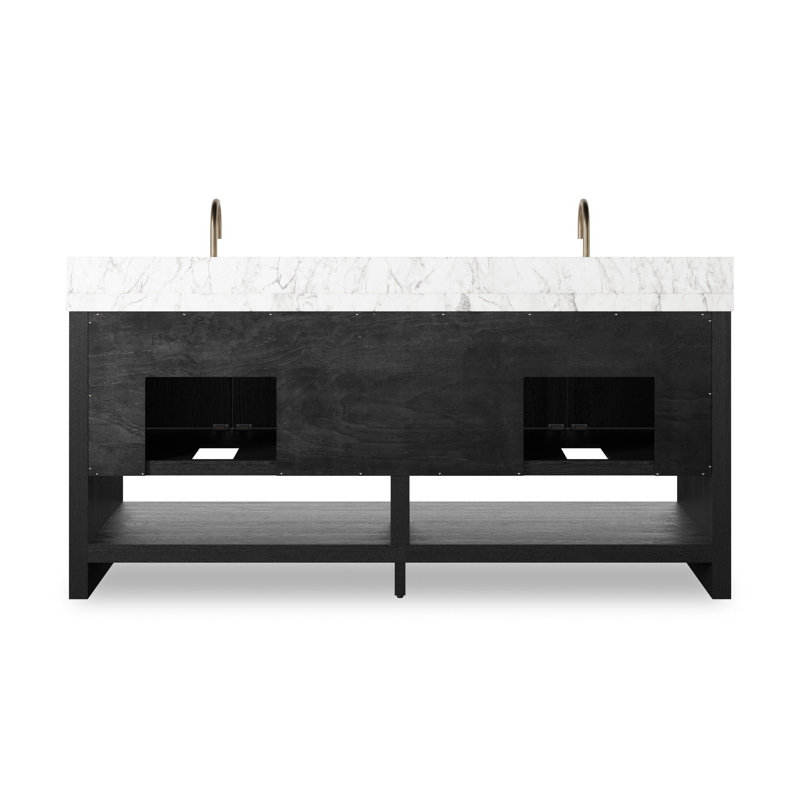 Anthem Double Vanity-Carrara Marble, Black