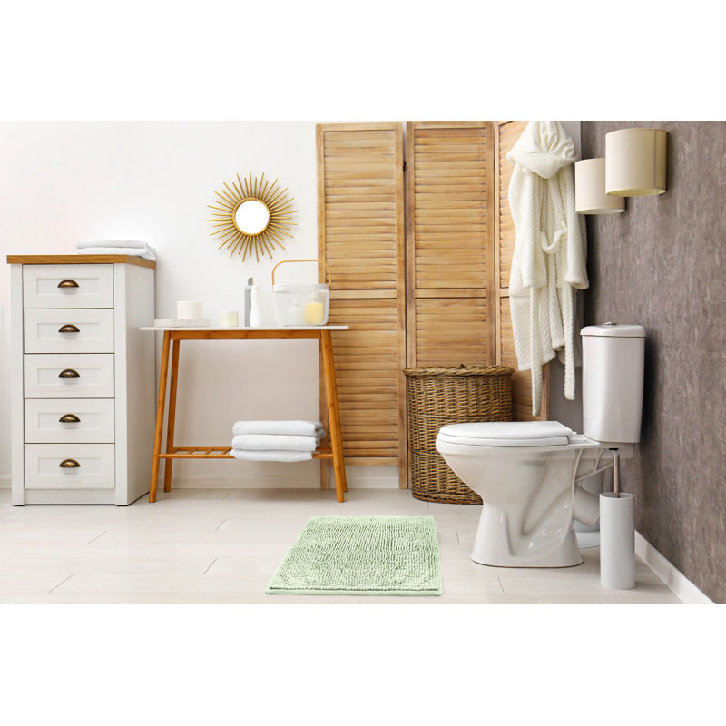 Heloise Rectangle Bath Mat, 40cm W x 60cm L, Sage Green