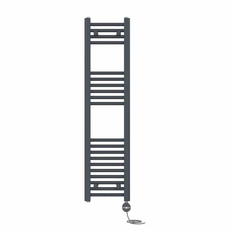 Deidamia Straight Towel Rail Heated Towel Rails, 120cm H x 30cm W x 3cm D, Anthracite