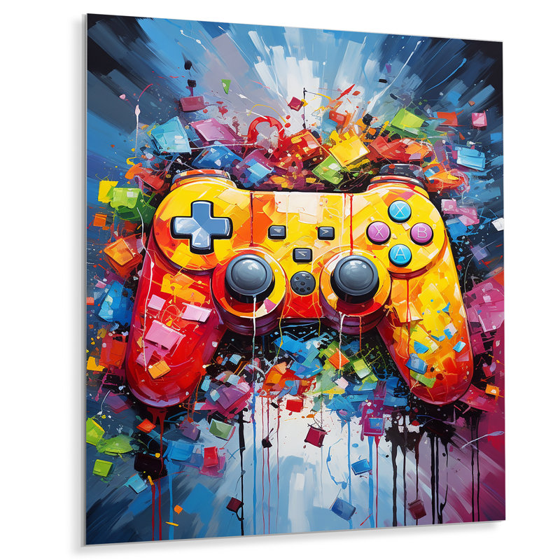 Jeu vidéo Pixel Pop II - jeux vidéo, art mural en métal, 44" H x 34" W