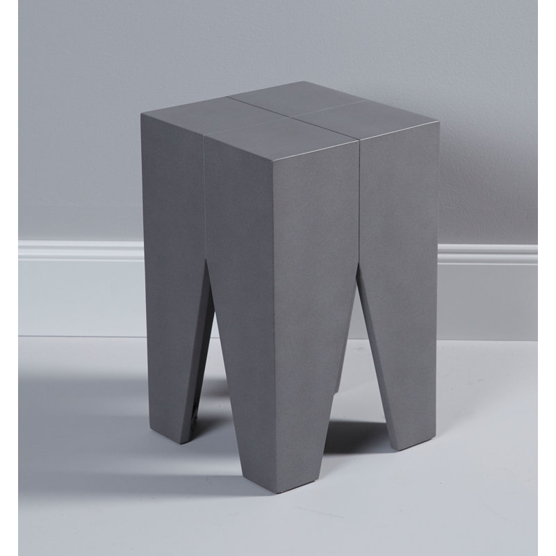 Montemayor Solid Wood Accent Stool, Grey