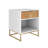 Wood Herringbone Nighstand with Drawer -2031384855