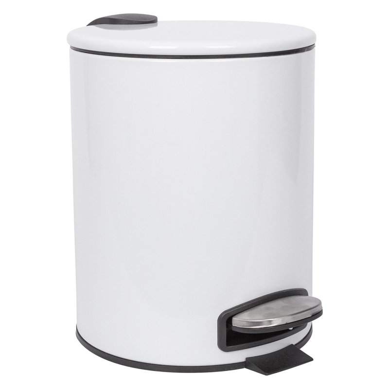 Harbour Housewares - Round Bathroom Pedal Bin, White