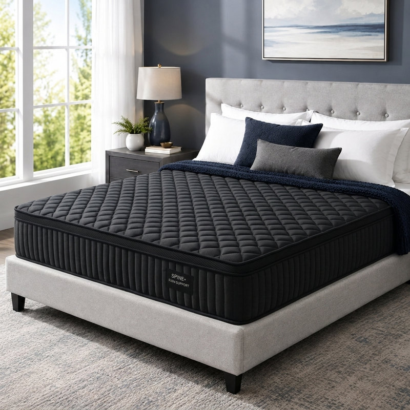 Matelas hybride Queen extra ferme de 30 cm (12 pouces), 1180 ressorts ensachés, soutien lombaire à 7 zones pour soulager les maux de dos, certifié CertiPUR-US, livré dans une boîte