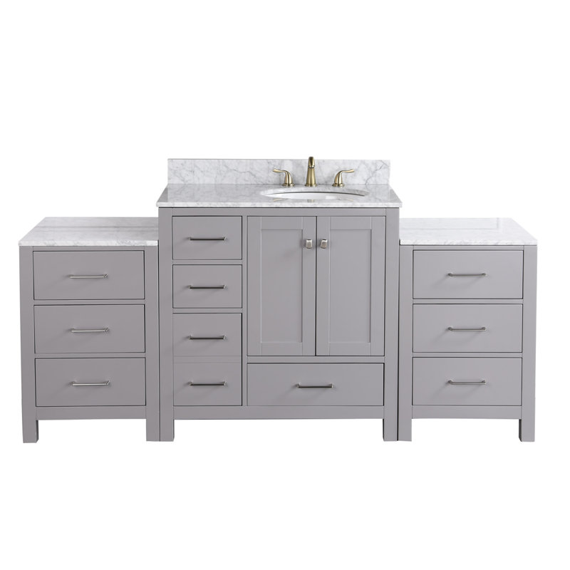 Ensemble de meuble-lavabo simple 76 po Chrystel, Gris