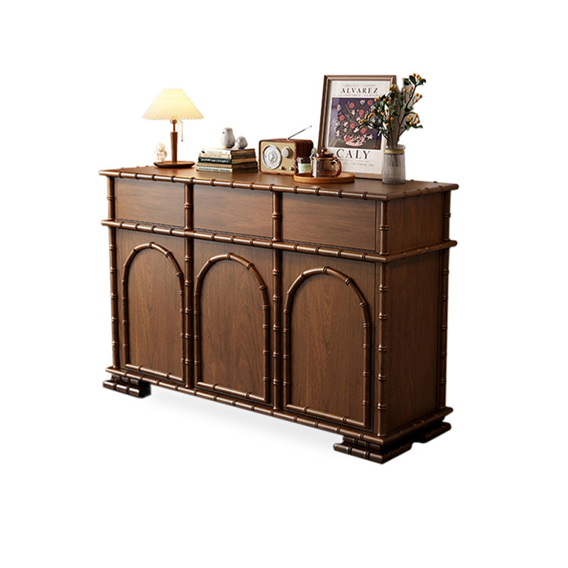 Accent Cabinet Push To Open Doors, Brown, 43.31" H x 47.24" W x 14.96" D