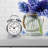 Analogue Metal Quartz Movement / Crystal Tabletop Clock with Alarm in Chrome