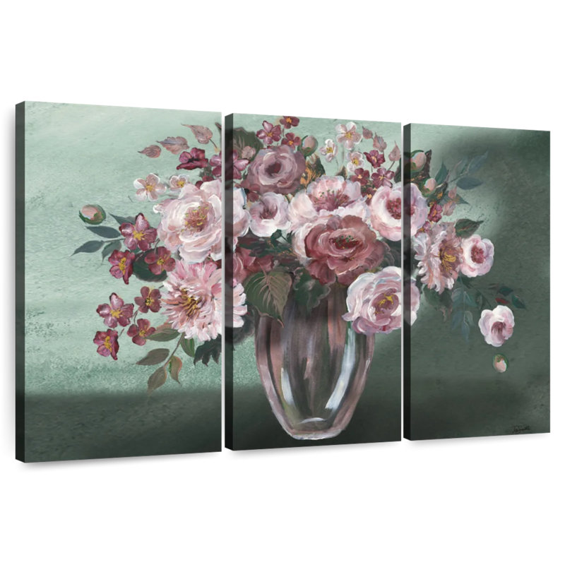 Harnek Romantic Moody Florals Landscape, 48" H x 74" W