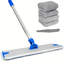 Vadrouille en microfibre professionnelle de 18 po, vadrouille plate avec base en alliage d'aluminium et poignée en acier inoxydable pour le nettoyage des planchers, vadrouille à poussière humide pour bois franc, carrelage, stratifié