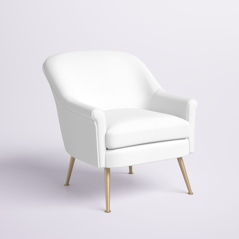 Zahir Velvet Armchair, White Velvet