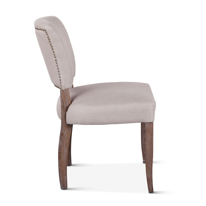 Mindy Upholstered Dining Chair, Asphalt Gray , White