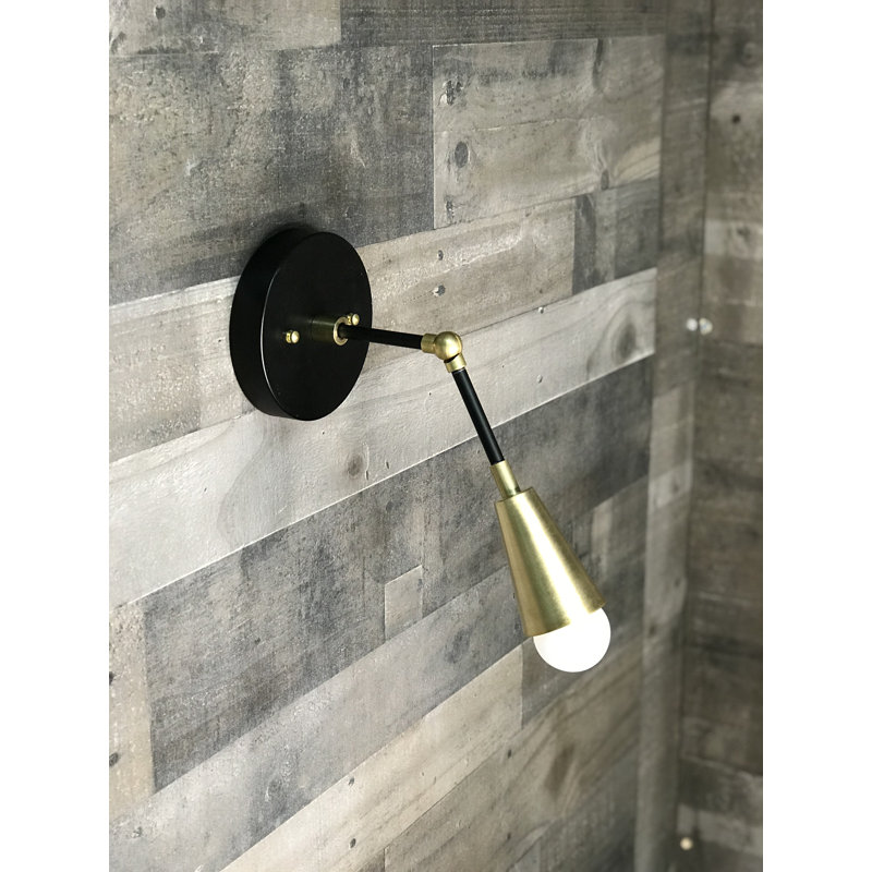 Applique murale réglable de style Mid-Century Orkanger, Laiton noir
