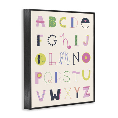 Alphabet éclectique, giclée encadrée, design par Sazerelli Designs