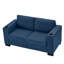 Bleu 67,7 po avec rangement et porte-gobelet, rembourrage confortable, pieds en bois massif modernes, rangement à accoudoirs carrés, sièges en éponge haute densité-41857516