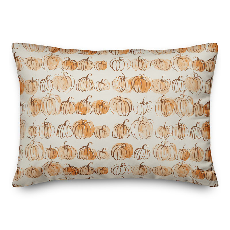  Watercolor Fall Pumpkins Rectangular Pillow Cover & Insert