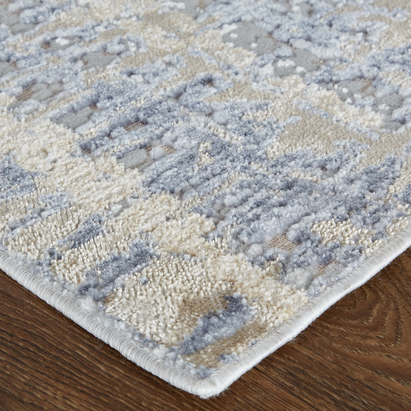 Wool Beige/Gray Rug, Runner 3' x 8'