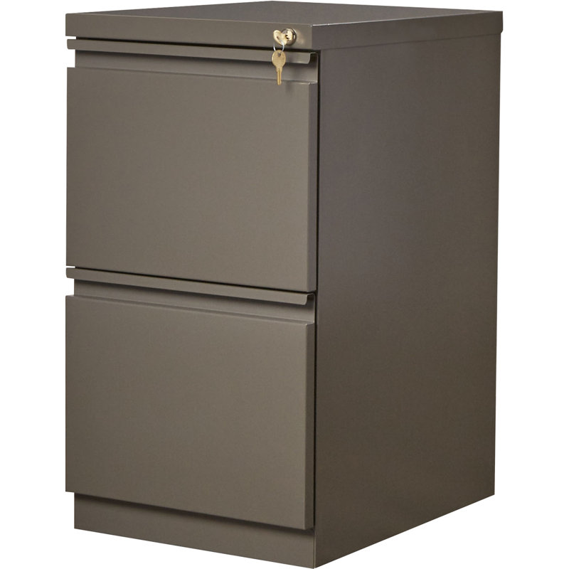 15'' Wide 2 -Drawer Mobile Steel File Cabinet, Dark Espresso