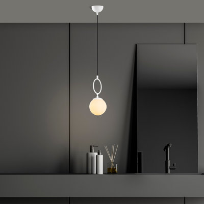 Elegant Metal Chandelier, White Finish, 5.9 x 50.0 x 5.9 inches | Adjustable Height 16.1 to 50.0 inches | Max 40W E14 Socket | Ideal for Dining Room, Living Room, and Entryways | Stylish and Modern Design
