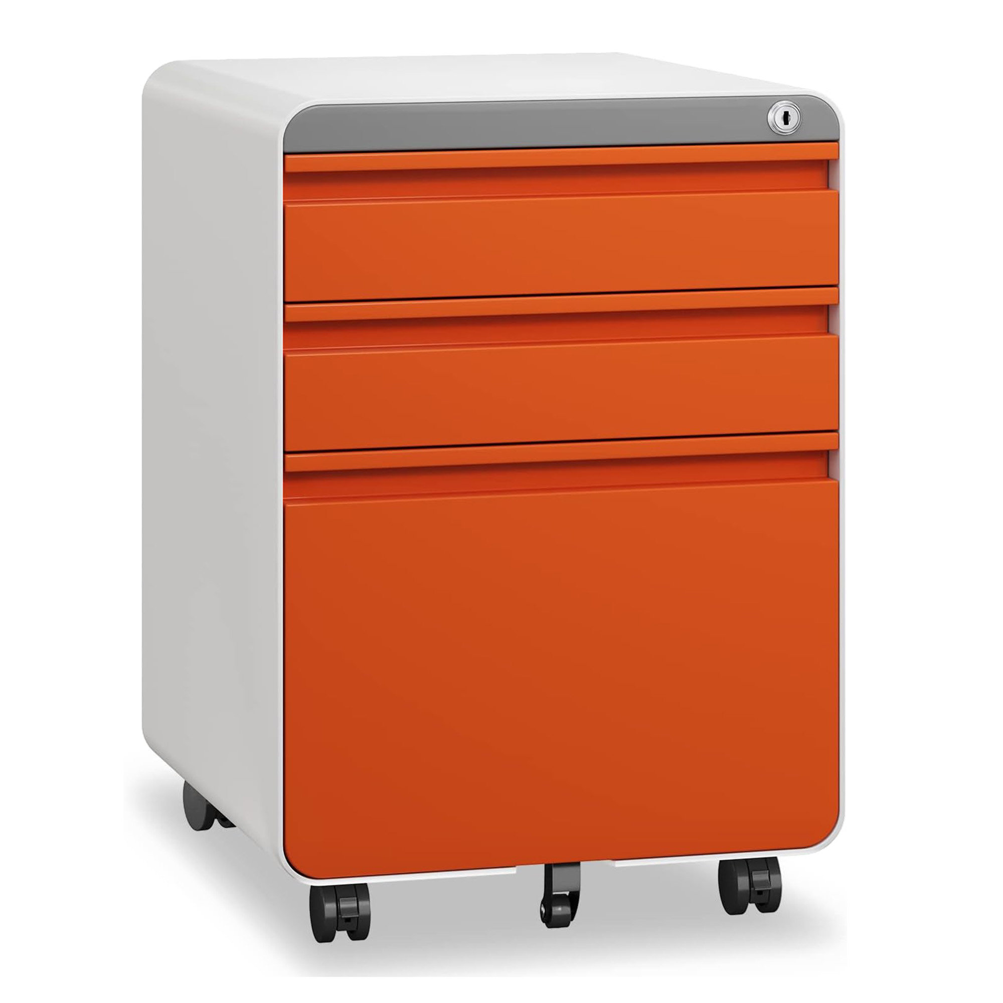 Inbox Zero 3 Drawer File Cabinet, Filing Cabinets with Lock Wheels ...