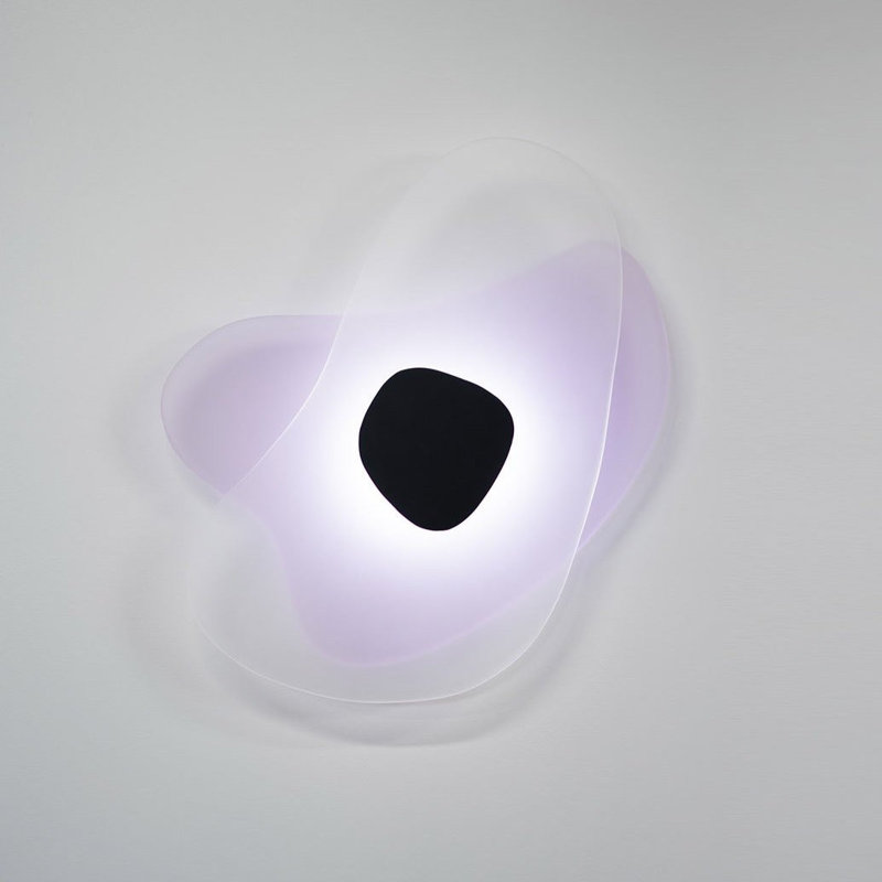 Aurora Aluminum LED Flush Mounted Sconce, Fuchsia