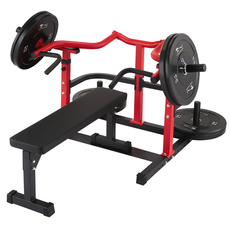 Machine à mettre la main sur le coffre avec bras accoudoirs indépendants et banc d'entraînement plat séparé, paliers lisses et silencieux, supports de support de sécurité, appareil d'entraînement multifonctionnel pour le gymnase à domicile