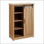 Commode 5 tiroirs avec porte de grange coulissante, commode haute moderne pour un rangement polyvalent et charme rustique dans n'importe quelle pièce-602088423