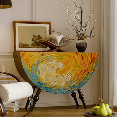 Armoire demi-ronde moderne en bois massif