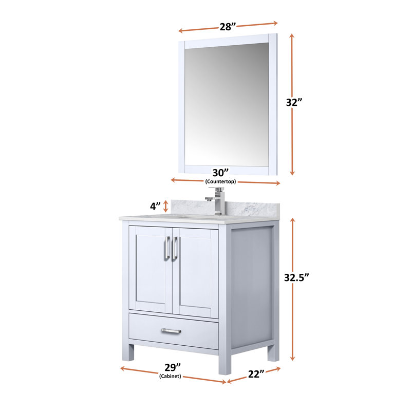 Jacques 30 in W x 22 in D Single Bath Vanity, White