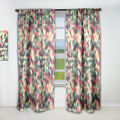 Grey Pixelation - Abstract Mid-Century Modern Blackout Curtain Single Panel