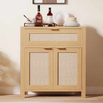 Farmhouse Sideboard Buffet Cabinet with Drawer - Coffee Bar Station & Kitchen Storage with Doors and Adjustable Shelf | Wood Cupboard for Dining Room, Entryway, and Living Room