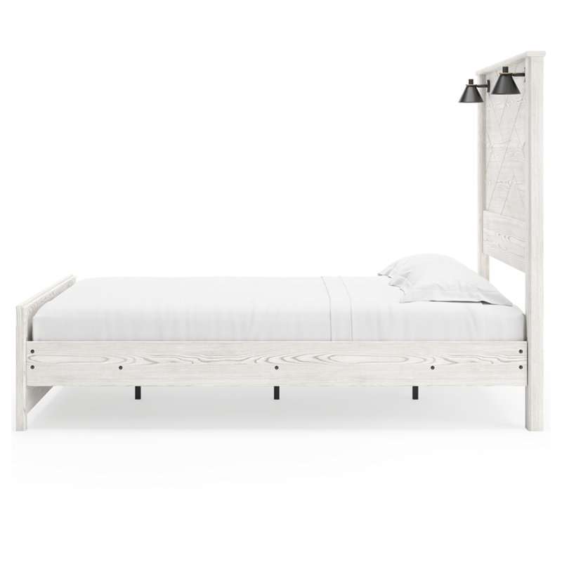 Gerridan Queen Panel Bed with Headboard in Whitewash Finish
