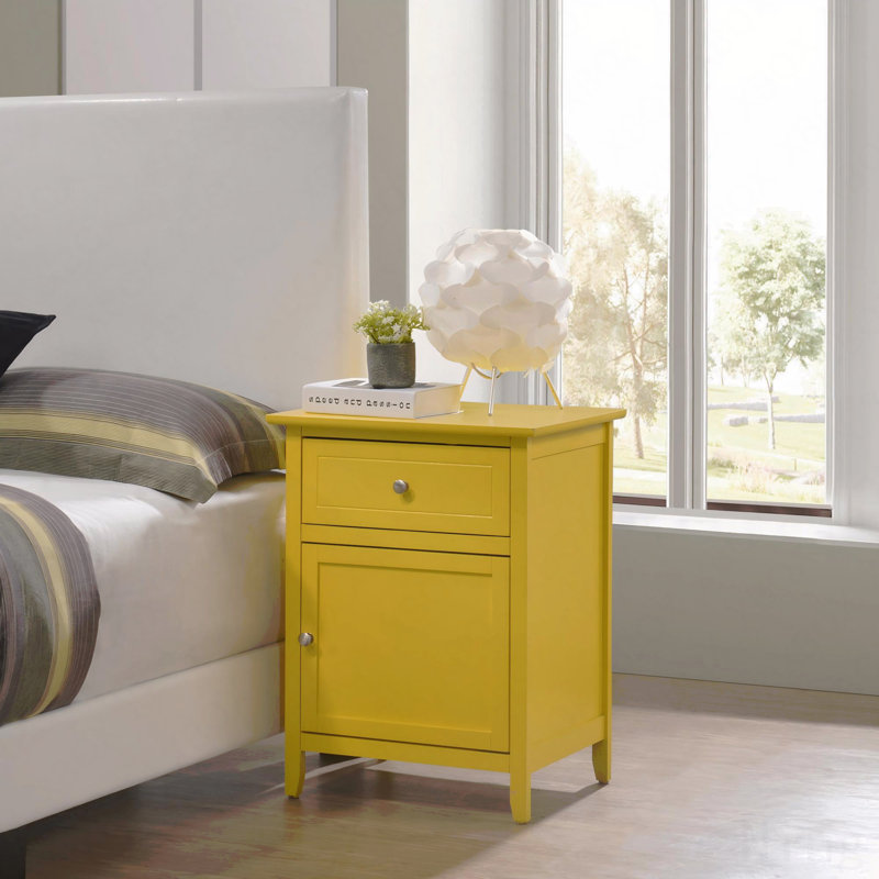 Table de chevet jaune vibrante, Jaune