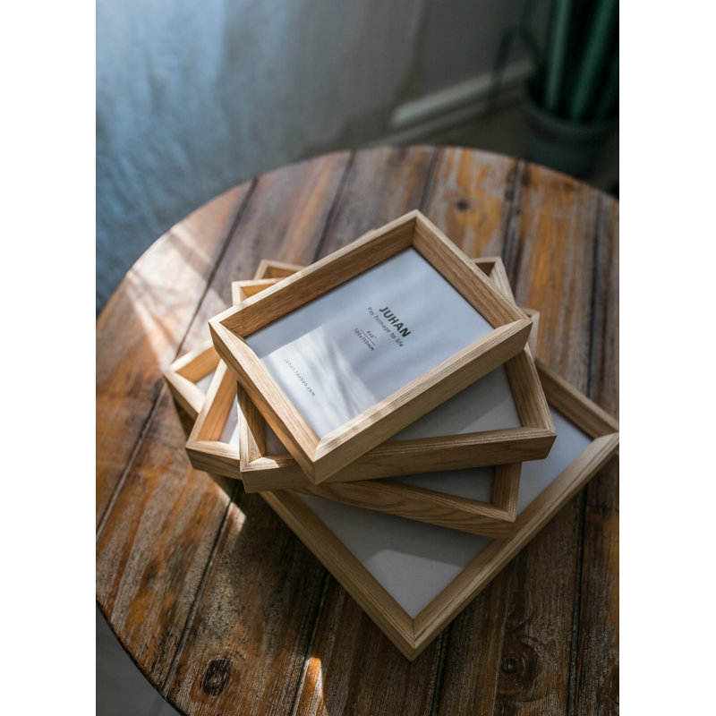 Datto Khaki Solid Wood Shadow Box Picture Frame, 4" x 6"