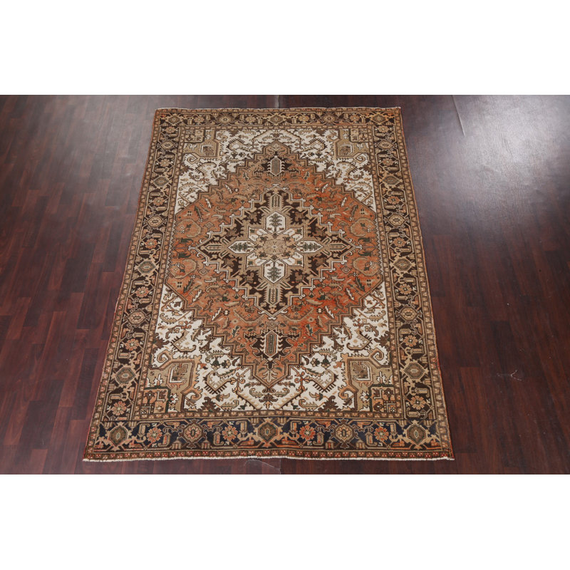 Tapis géométrique en laine 7 x 9